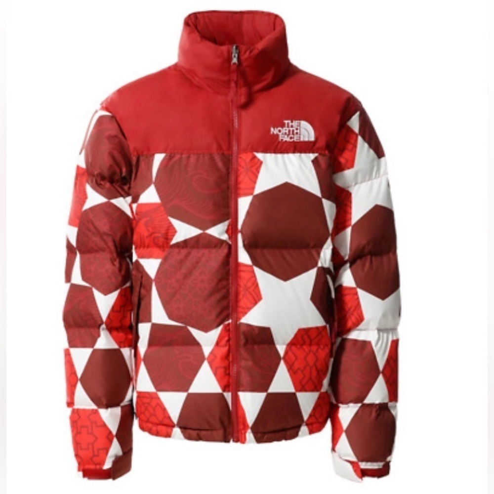 The North Face White Down 1996 Retro Broken Grid Nuptse 700 Jacket Puffer